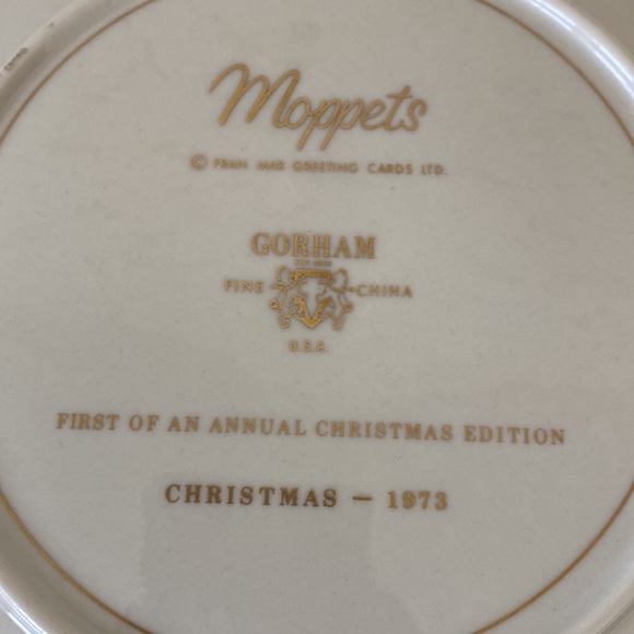 1973 Moppets Christmas Gorham China Collectible Plate 8.5” - Picture 4 of 5